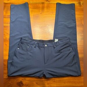 Greg Norman Mens Navy Straight Leg Performance Preppy Golf Casual Pants Sz 36